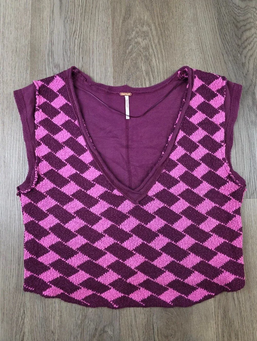 Free People Lola V-Neck Knit Vest Top Size L
